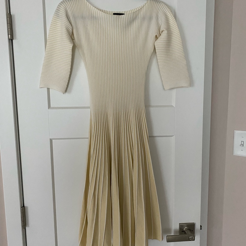 Emporio Armani Cream Long Sleeve Dress